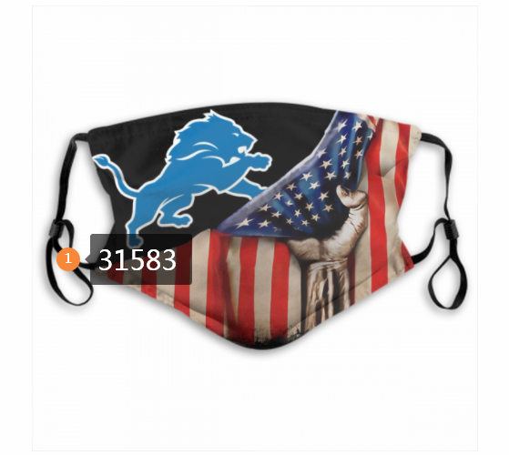 NFL 2020 Detroit Lions #3 Dust mask with filter->nfl dust mask->Sports Accessory